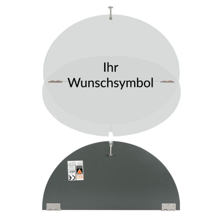 Klappschild individuell, einfach, Teilung horizontal, Ronde, verschiedene Ausführungen