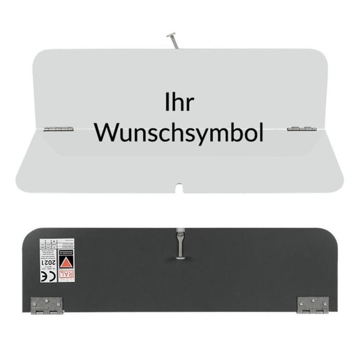 Klappschild individuell, einfach, Teilung horizontal, Rechteck, in vers. Ausführungen