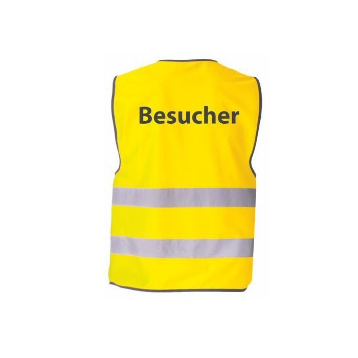 Warnweste mit schwarzem Saum, gelb, Größe XL, Aufdruck: Besucher