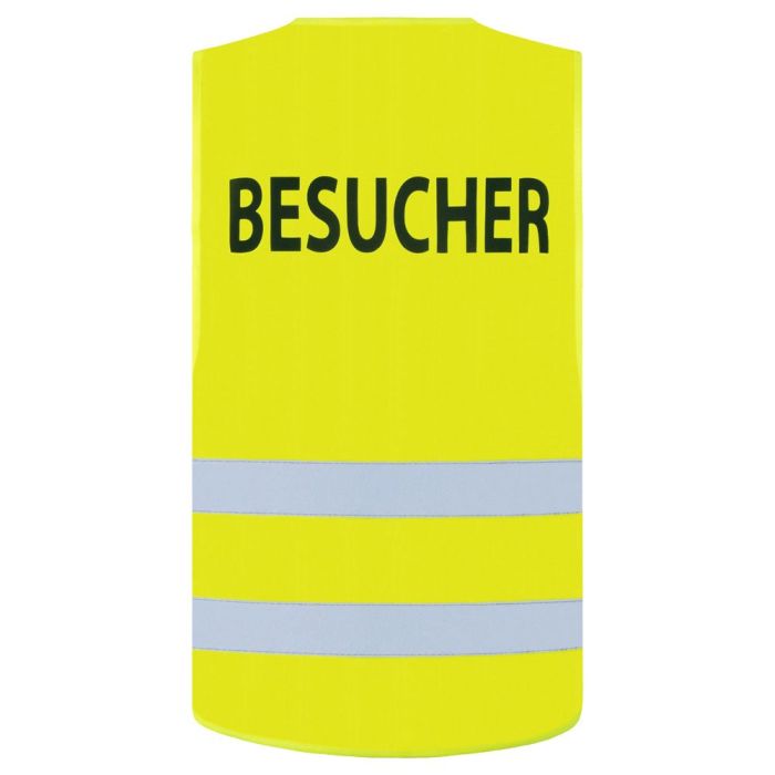 Warnweste mit Aufdruck BESUCHER, gelb, Größenverstellbar, mit zwei Reflexstreifen