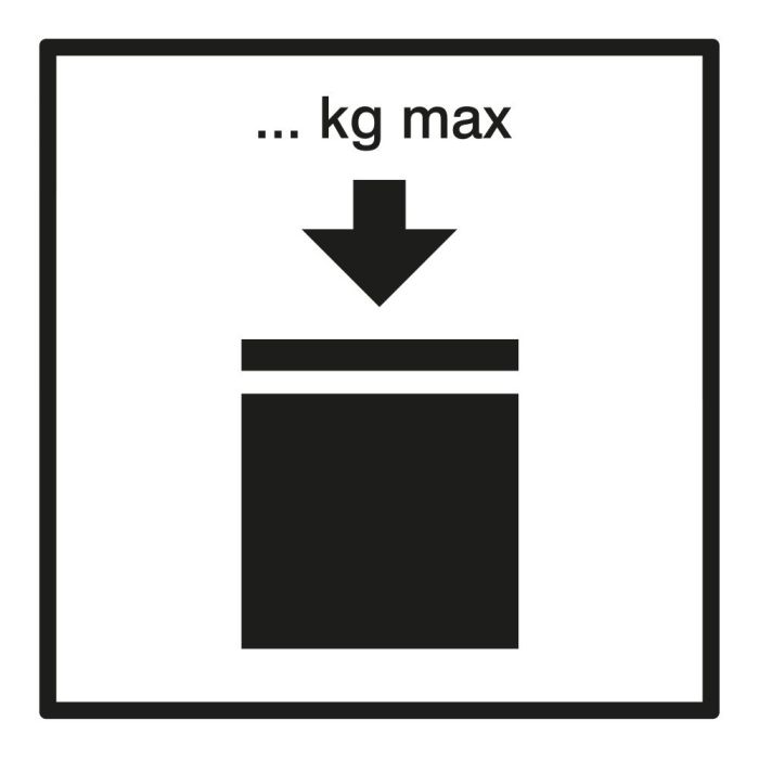 Transportkennzeichnung, zulässiger Stapellast nach Wunsch, Folie, 100 x 100 mm, 200 St./ Rolle