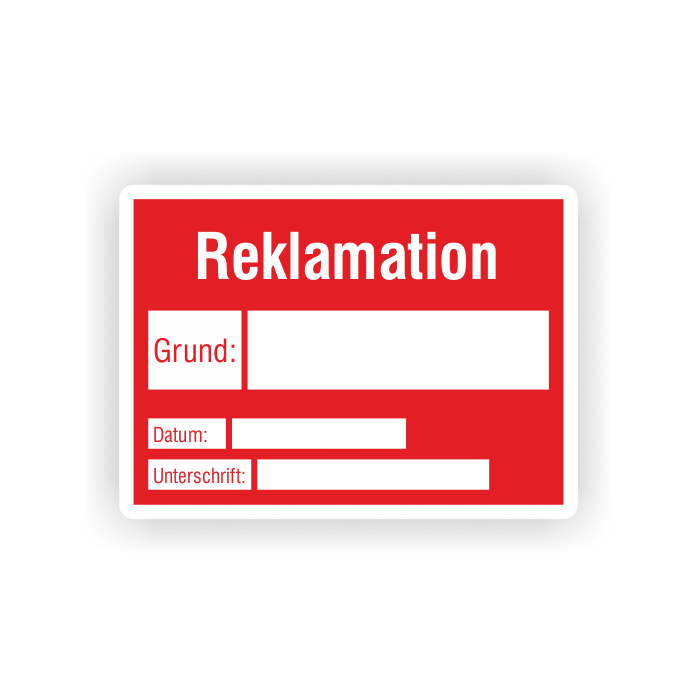Papier-Etiketten, Reklamation, zur Qualitätskontrolle, verschiedene Ausführungen