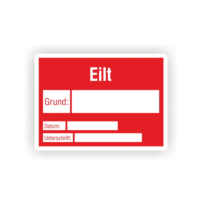 Papier-Etiketten, Eilt, zur Qualitätskontrolle, verschiedene Ausführungen