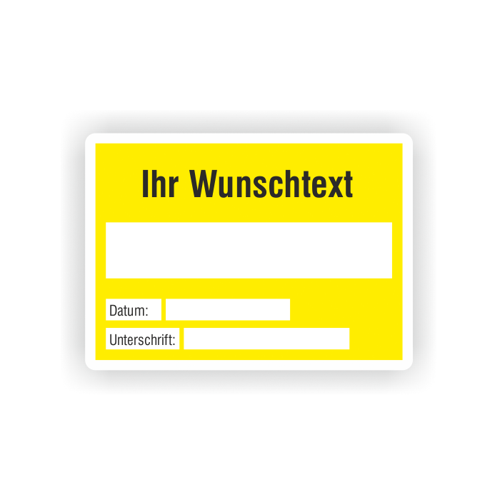 Papier-Etiketten, mit Wunschtext, gelb, zur Qualitätskontrolle