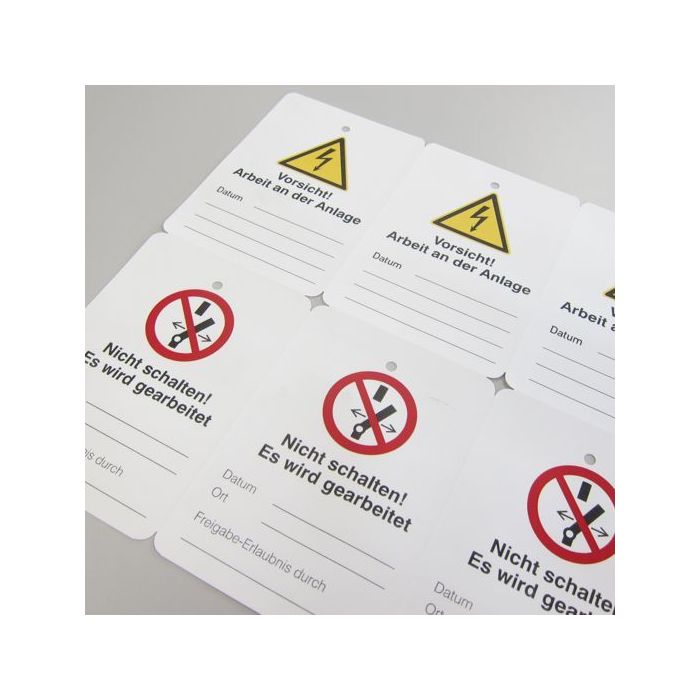 Anhängeetiketten auf Bogen für Laserdrucker, weiß, Polyester, verschiedene Ausführungen