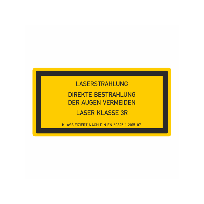 Laserzeichen, Laser Klasse 3R, nach DIN EN 60825-1, Folie