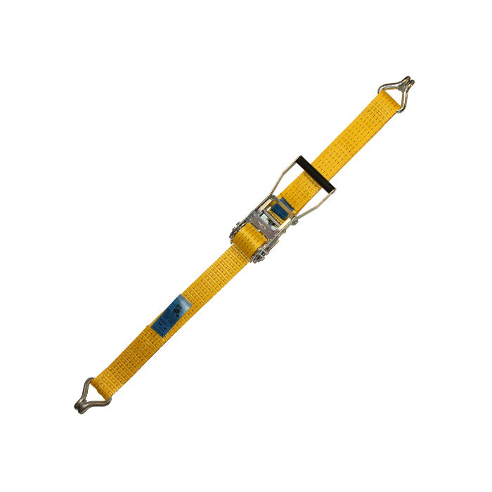 Zurrgurt, zweiteilig, mit Ratsche Cargo u. Spitzhaken, 50 mm, Länge 8 m, gelb