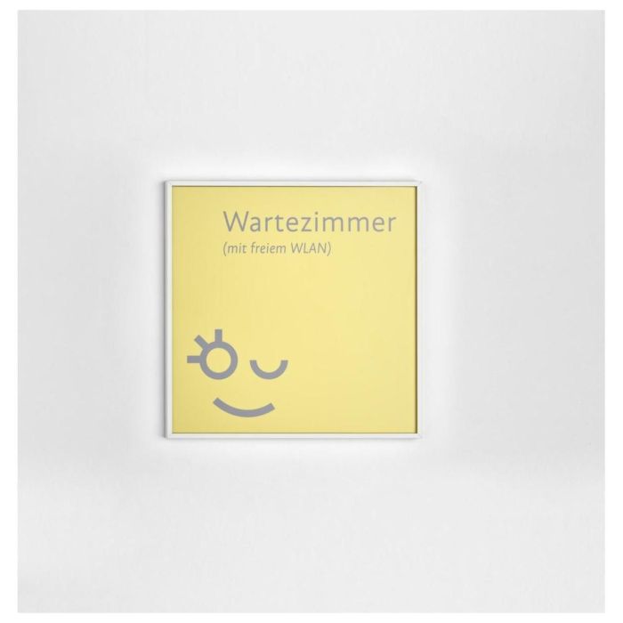 Türschild MADRID White Line, 150 x 150 mm Rahmen Aluminium, weiß lackiert, selbstklebend