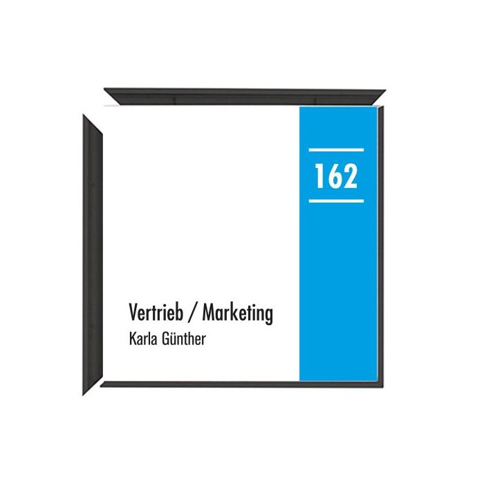 Türschild MADRID PLUS, Black Line, entnahmesicher schwarz eloxiert, 150 x 150 mm, selbstklebend