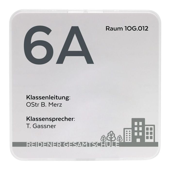 Türschild Maxi, 3 Stück/VE Kunststoff, mit Abdeckung, 150 x 150 mm