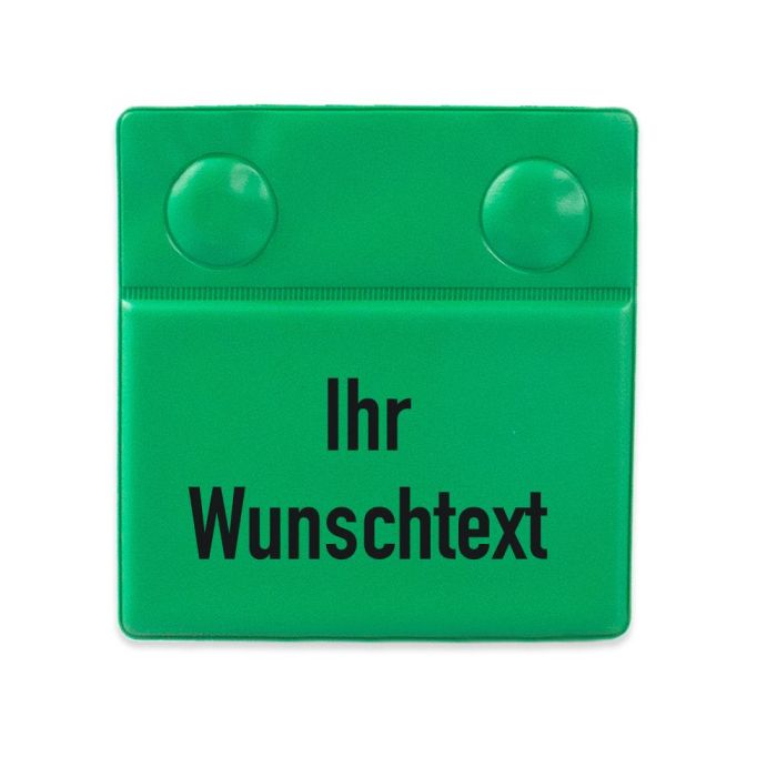 Magnet-Kennzeichnungspad mit Wunschtext, zweiseitig, rot-grün, 110 x 110 mm, 5 St./ VE