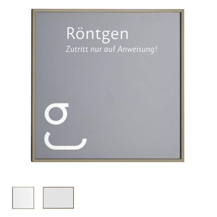 Türschild MADRID Bronze Line Rahmen Aluminium, bronze eloxiert,selbstklebend