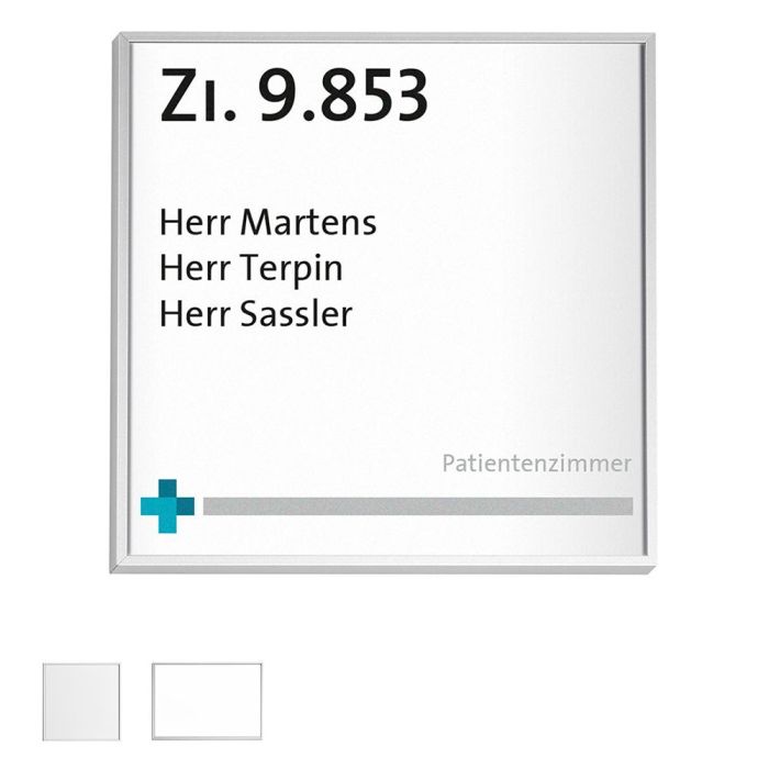 Türschild MADRID Silver Line Rahmen Aluminium, silber eloxiert