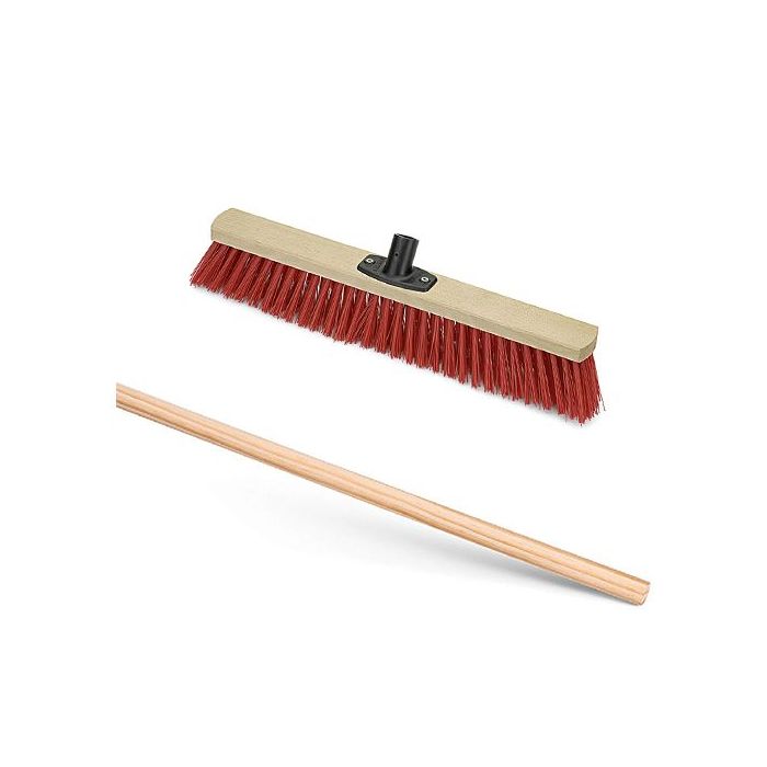 Besenset, 3x Straßenbesen Elaston 40 cm 3x Besenstiel 140 cm Durchmesser 23,5 mm