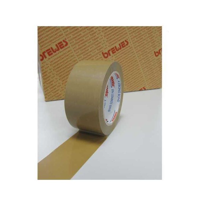 PVC-Paketband, stark, braun, 52 µm, mit Naturkautschukkleber, 50 mm x 66 m, 6 Rollen/ VE