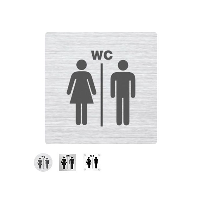 Hinweisschild m. Piktogramm, WC Damen und Herren, verschiedene Ausführungen