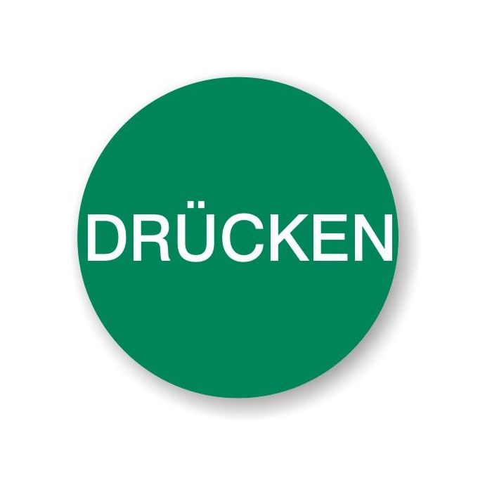 Hinweisschild m. Piktogramm, DRÜCKEN, Aufkleber, Folie,