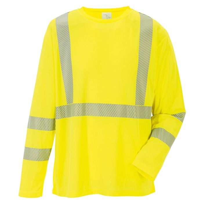 Planam Norit Warnschutz T-Shirt langarm, Langarmshirt, 5886, gelb, Größe XS bis 4XL