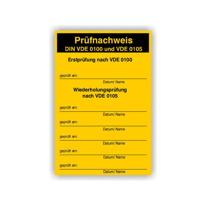 Prüfnachweisaufkleber für Sicherungskästen