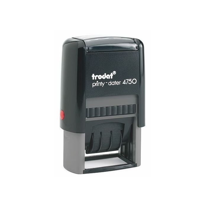 Trodat Printy Dater 4750/L, Datumstempel mit Text BEZAHLT, Abdruck 41x24 mm, blau/rot