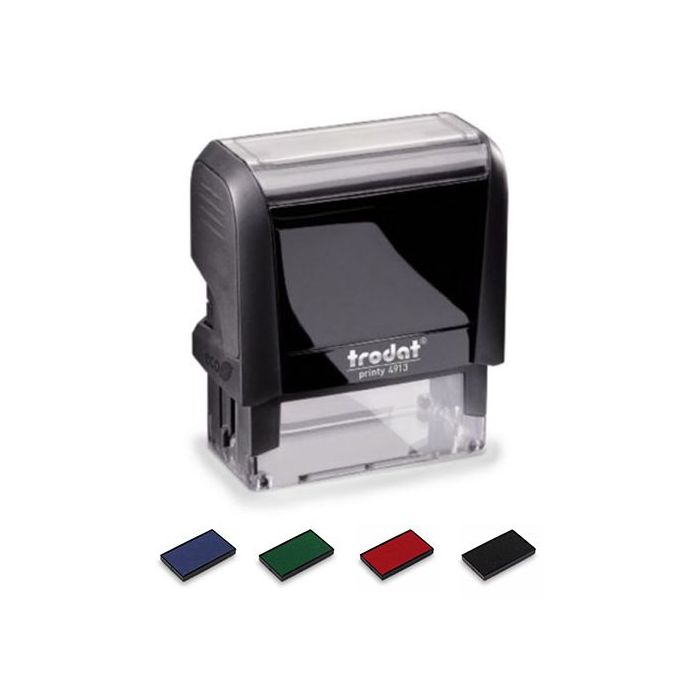 Stempel Trodat Printy 4913, Abdruckfläche 58 x 22 mm, 5 Zeilen,  Gehäuse schwarz