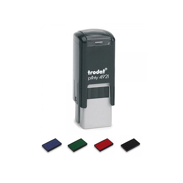 Trodat Printy 4921, Stempel mit Wunschabdruck 12 x 12 mm, Gehäuse schwarz