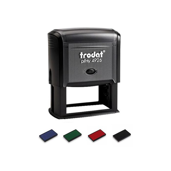 Stempel Trodat Printy 4926, Abdruckfläche 75 x 38 mm, 6 Zeilen, Gehäuse schwarz