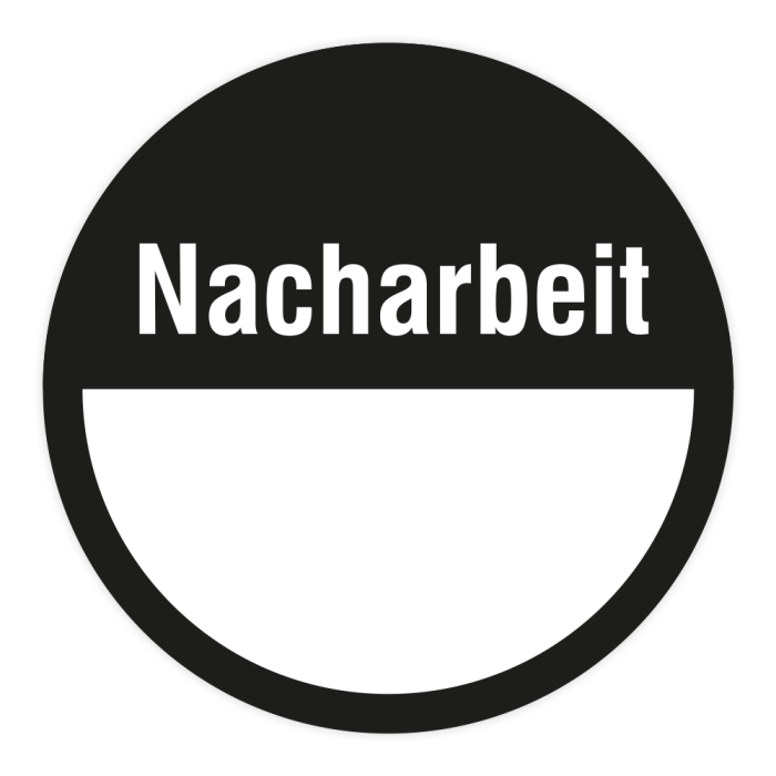 Haftetiketten, Nacharbeit, Farbe schwarz