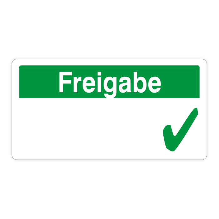 Haftetiketten, Freigabe, Papier, grün/weiß 48,5 x 25 mm, 800 Etiketten auf 20 Blatt