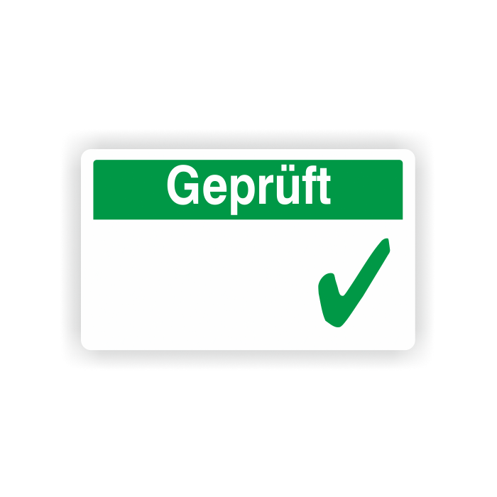 Haftetiketten, Geprüft, zur Qualitätskennzeichnung, verschiedene Ausführungen