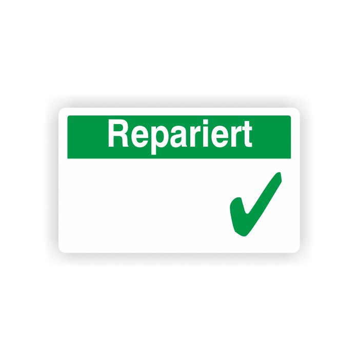 Haftetiketten, Repariert, zur Qualitätskennzeichnung, verschiedene Ausführungen