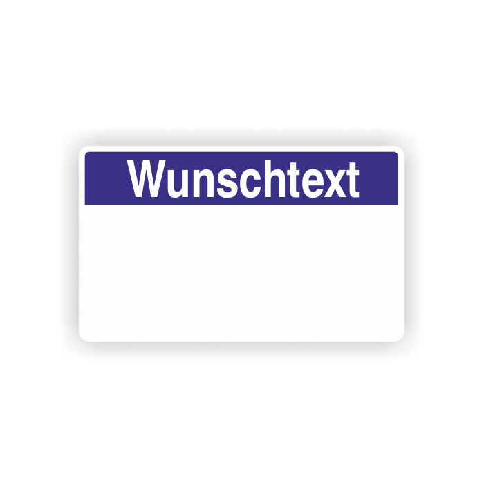 Haftetiketten, mit Wunschtext, blau verschiedene Ausführungen