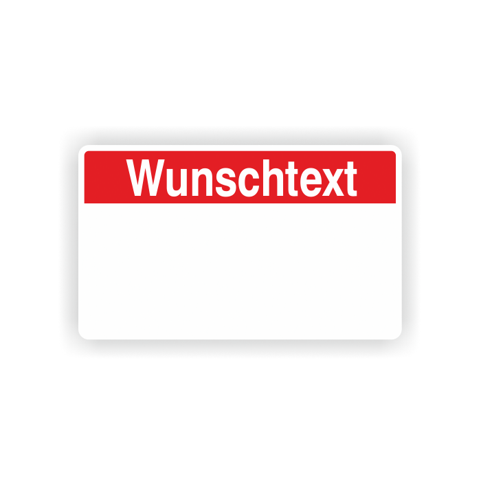 Haftetiketten, mit Wunschtext, rot verschiedene Ausführungen