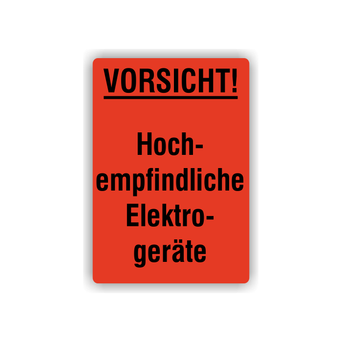 Paketaufkleber "Hochempfindliche Elektrogeräte", rot, Papier, 74 x 105 mm, 250 St./ Rolle