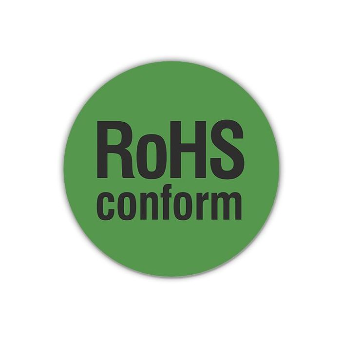 RoHS-Etiketten, RoHS-conform, Folie,  Ø 12,5mm, Rolle, grün