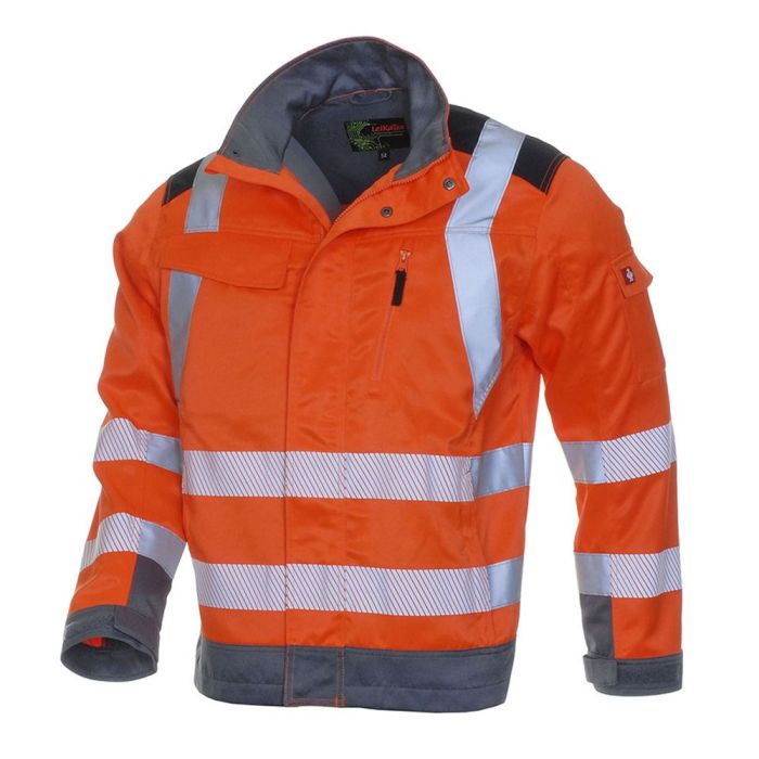 LeiKaTex® Bright Line Warnschutz Jacke, 106346, warnorange, Größe 44-64