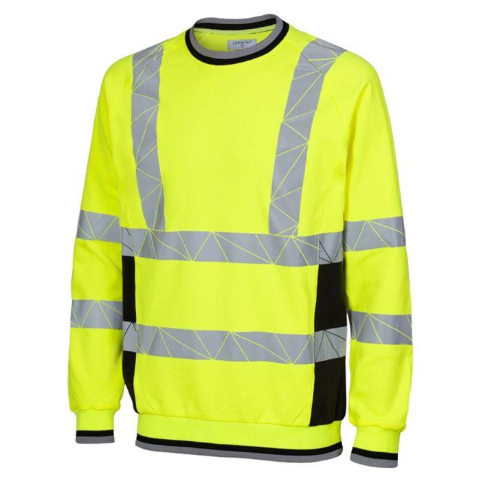 LeiKaTex® view Warnschutz Sweatshirt, 109005, neongelb, Größe S bis 4XL