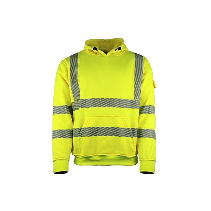 LeiKaTex® Warnschutz Hoodie, Kapuzen Sweatshirt, 490260, neongelb, Größen: S - 3XL