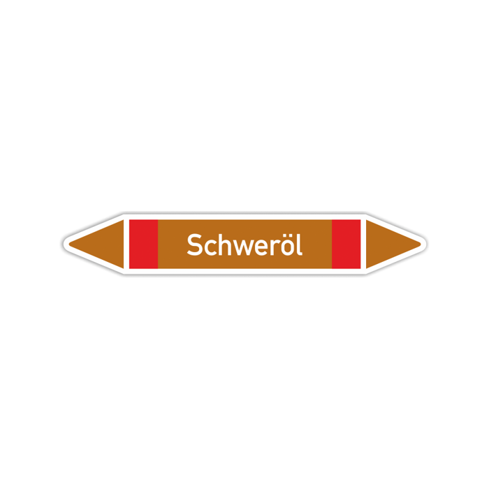 Rohrleitungskennzeichen Schweröl nach DIN 2403, in verschiedenen Ausführungen
