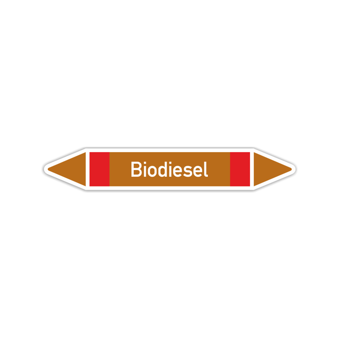 Rohrleitungskennzeichen Biodiesel nach DIN 2403, in verschiedenen Ausführungen