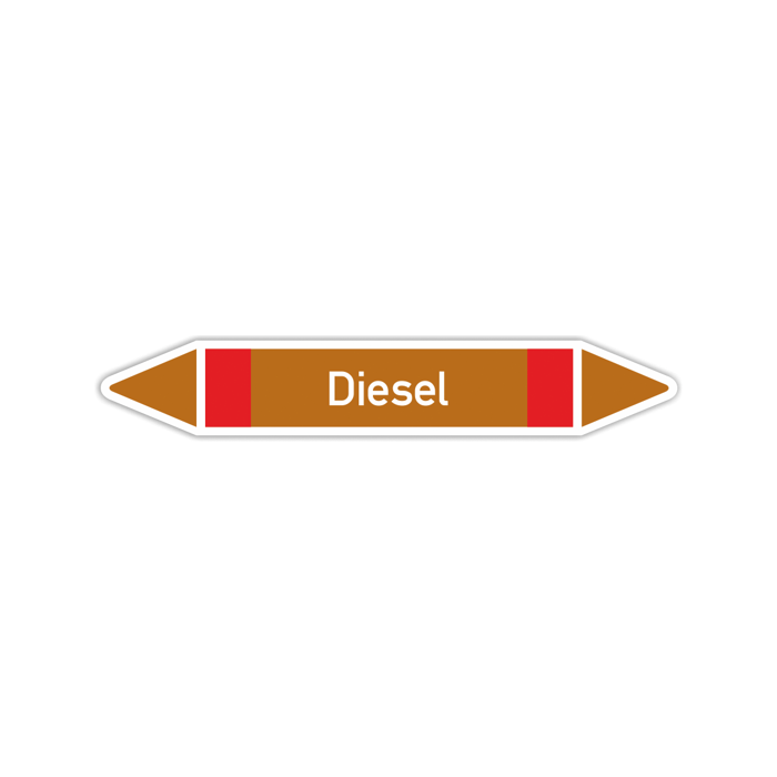 Rohrleitungskennzeichen Diesel nach DIN 2403, in verschiedenen Ausführungen