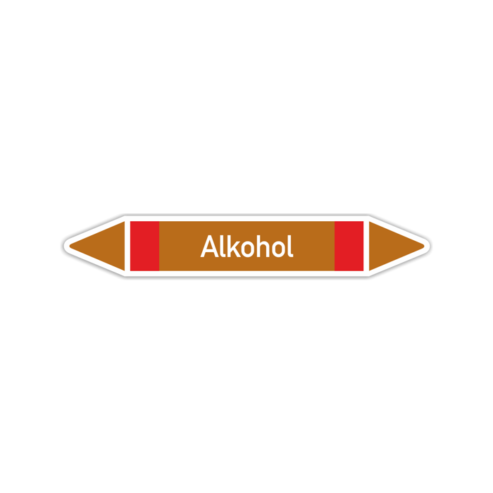 Rohrleitungskennzeichen Alkohol nach DIN 2403, in verschiedenen Ausführungen
