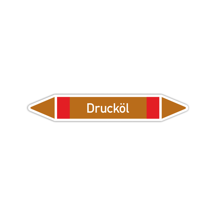 Rohrleitungskennzeichen Drucköl nach DIN 2403, in verschiedenen Ausführungen