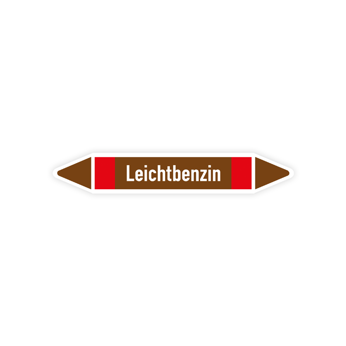 Rohrleitungskennzeichen Leichtbenzin nach DIN 2403, in verschiedenen Ausführungen