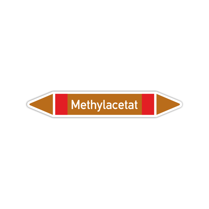 Rohrleitungskennzeichen Methylacetat nach DIN 2403, in verschiedenen Ausführungen