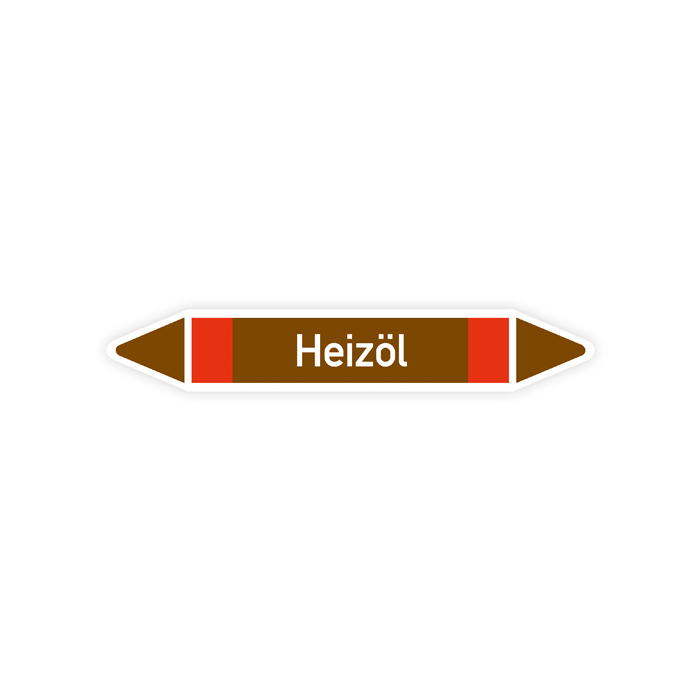 Rohrleitungskennzeichen Heizöl nach DIN 2403, in verschiedenen Ausführungen