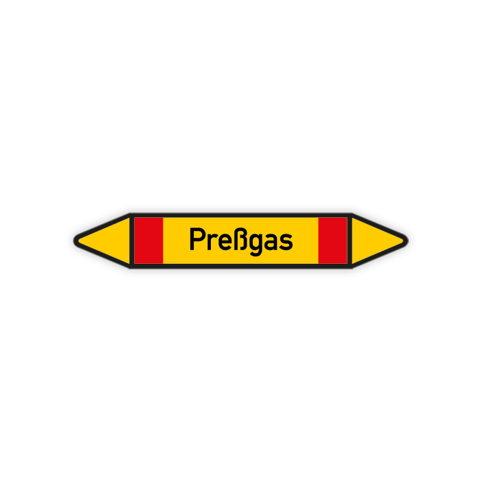 Rohrleitungskennzeichen Preßgas nach DIN 2403, Ø 10 - 25 mm, Brennbare Gase, Gruppe 4