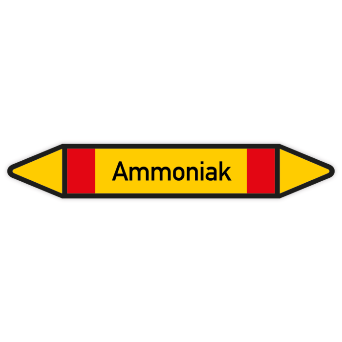 Rohrleitungskennzeichen Ammoniak nach DIN 2403, in verschiedenen Ausführungen