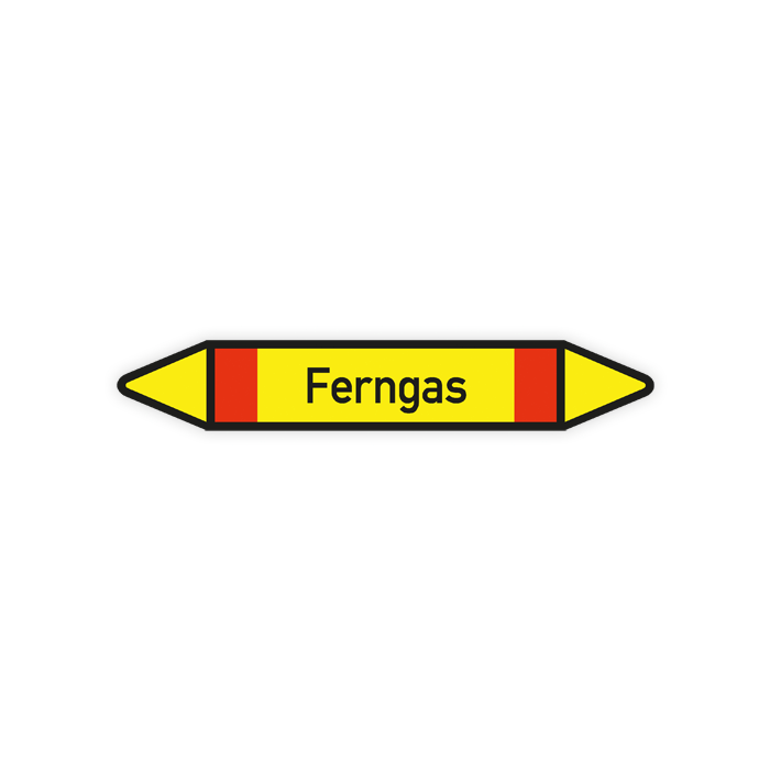 Rohrleitungskennzeichen Ferngas nach DIN 2403, in verschiedenen Ausführungen