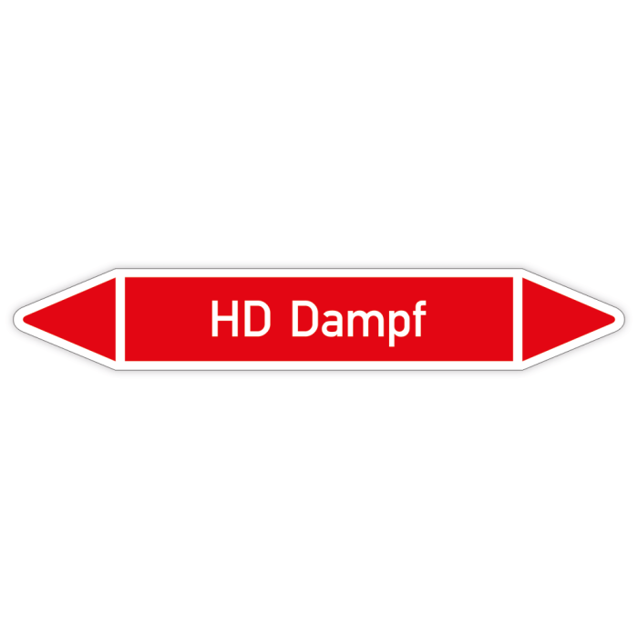 Rohrleitungskennzeichen HD Dampf nach DIN 2403, in verschiedenen Ausführungen